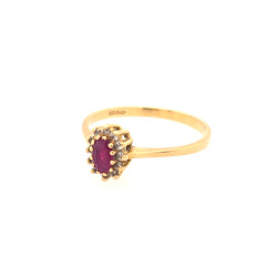 Pre Owned 18ct Ruby and Diamond Cluster Ring ZV926